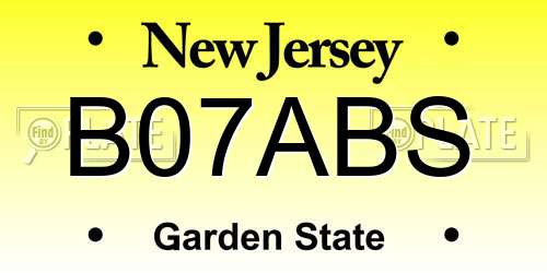 B07ABS New Jersey License Plate