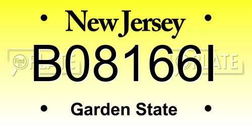B08166I New Jersey License Plate