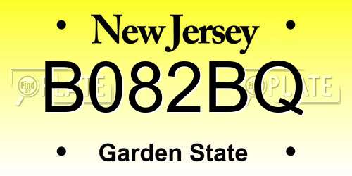B082BQ New Jersey License Plate