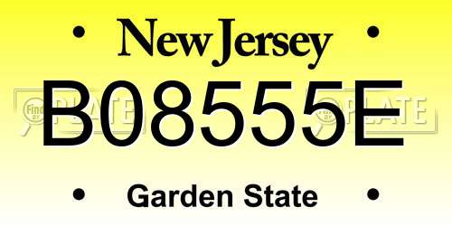 B08555E New Jersey License Plate