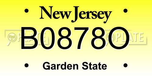 B0878O New Jersey License Plate