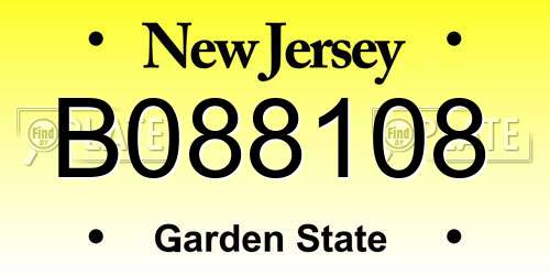 B088108 New Jersey License Plate