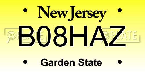 B08HAZ New Jersey License Plate