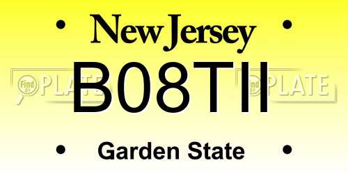 B08TII New Jersey License Plate