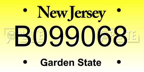 B099068 New Jersey License Plate
