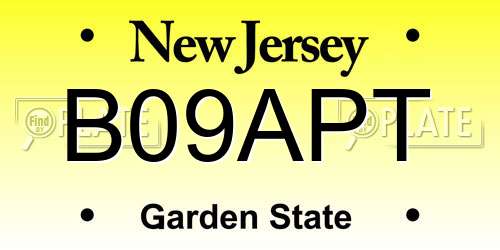 B09APT New Jersey License Plate