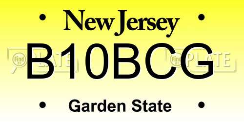 B10BCG New Jersey License Plate