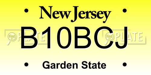 B10BCJ New Jersey License Plate