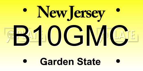 B10GMC New Jersey License Plate