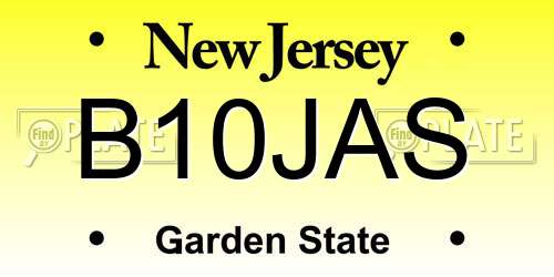 B10JAS New Jersey License Plate