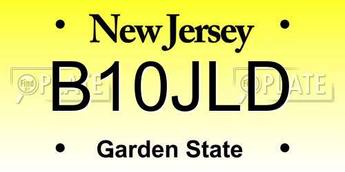 B10JLD New Jersey License Plate