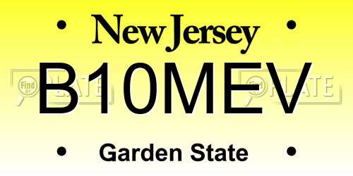 B10MEV New Jersey License Plate