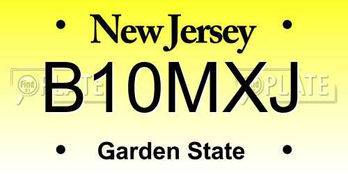 B10MXJ New Jersey License Plate
