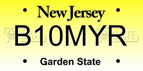 B10MYR New Jersey License Plate