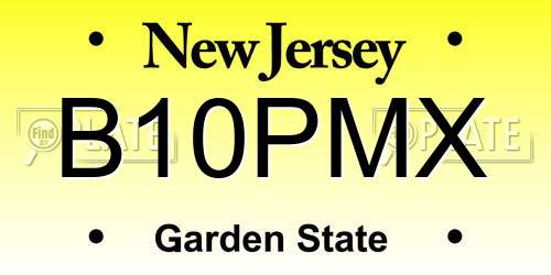 B10PMX New Jersey License Plate