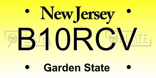 B10RCV New Jersey License Plate