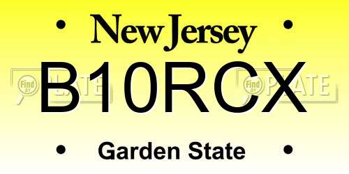 B10RCX New Jersey License Plate