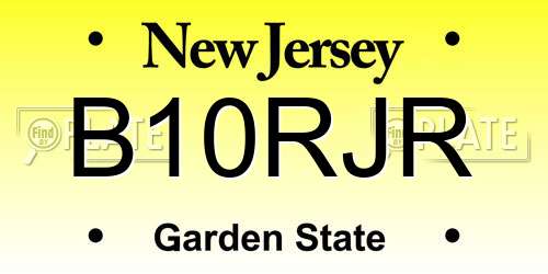 B10RJR New Jersey License Plate