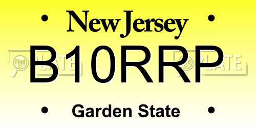 B10RRP New Jersey License Plate