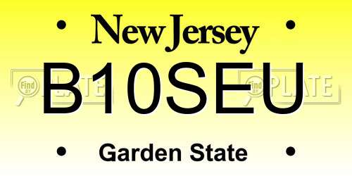 B10SEU New Jersey License Plate