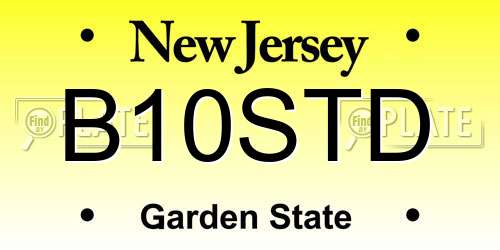 B10STD New Jersey License Plate