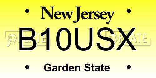 B10USX New Jersey License Plate
