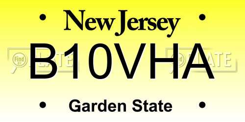 B10VHA New Jersey License Plate