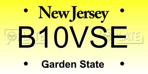 B10VSE New Jersey License Plate