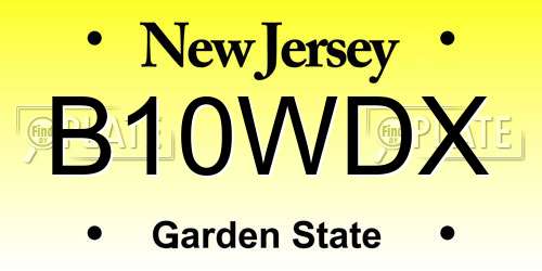B10WDX New Jersey License Plate