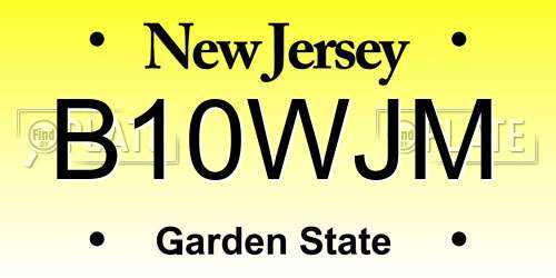 B10WJM New Jersey License Plate