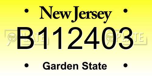 B112403 New Jersey License Plate