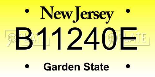 B11240E New Jersey License Plate