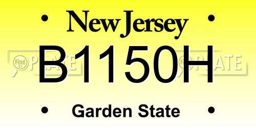 B1150H New Jersey License Plate