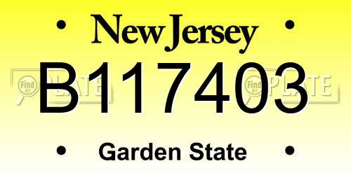 B117403 New Jersey License Plate