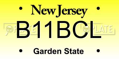 B11BCL New Jersey License Plate