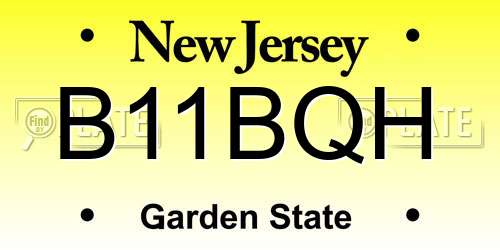B11BQH New Jersey License Plate