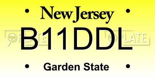 B11DDL New Jersey License Plate