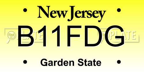 B11FDG New Jersey License Plate