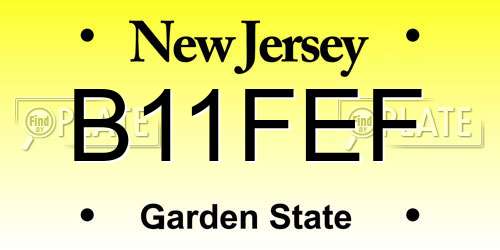 B11FEF New Jersey License Plate