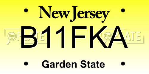 B11FKA New Jersey License Plate