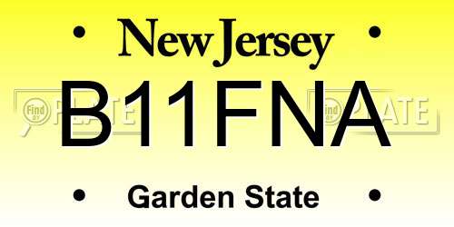 B11FNA New Jersey License Plate