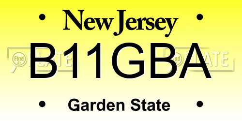 B11GBA New Jersey License Plate