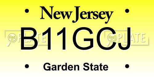 B11GCJ New Jersey License Plate