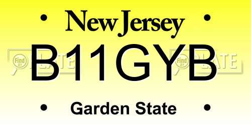 B11GYB New Jersey License Plate