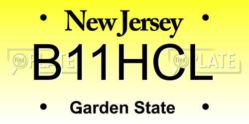 B11HCL New Jersey License Plate