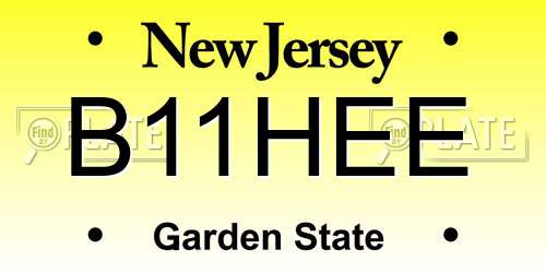 B11HEE New Jersey License Plate