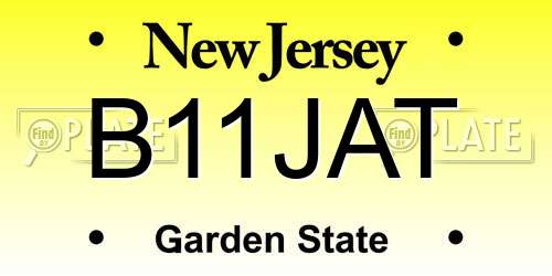 B11JAT New Jersey License Plate