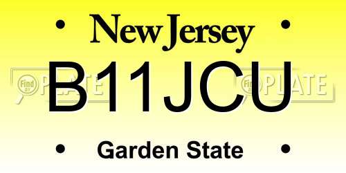 B11JCU New Jersey License Plate
