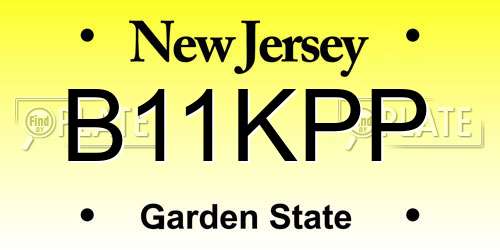 B11KPP New Jersey License Plate