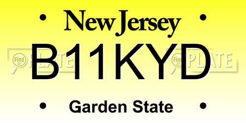 B11KYD New Jersey License Plate